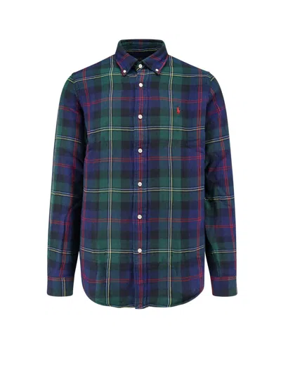 Polo Ralph Lauren Pony Embroidered Plaid Shirt In Green