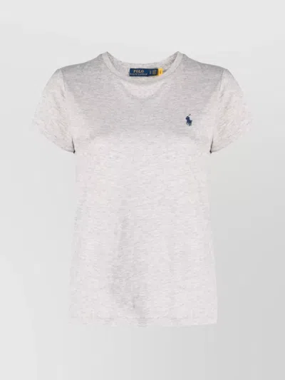 Ralph Lauren Pony Logo Crew Neck T-shirt In White