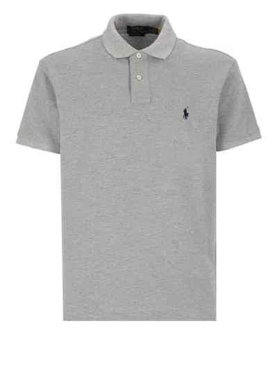 Ralph Lauren Pony Polo Shirt In Grey