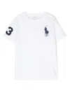 RALPH LAUREN PONY POLO T-SHIRT IN WHITE AND BLUE