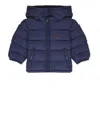 Polo Ralph Lauren Baby Boys Blue Hooded Down Puffer Jacket In Blue
