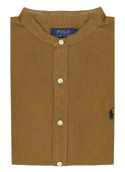 Ralph Lauren Pony Shirt In Brown