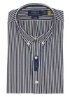 Ralph Lauren Striped Cotton Shirt With Button Down Collar In Blue