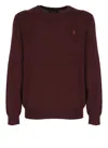 Ralph Lauren Pony Sweater In Burgundy