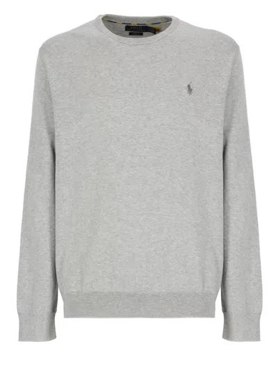 Ralph Lauren Pony Jumper In Grey