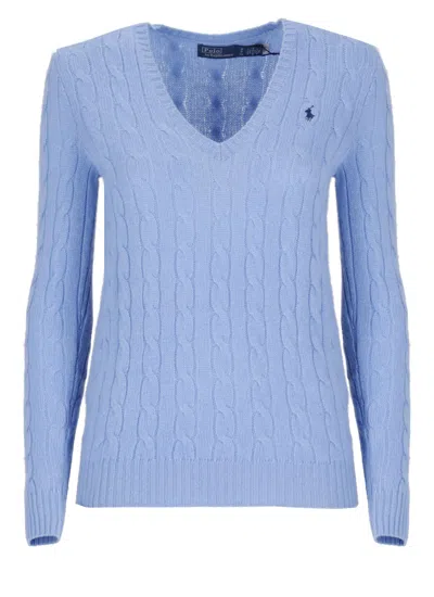 Ralph Lauren Pony Jumper In Light Blue