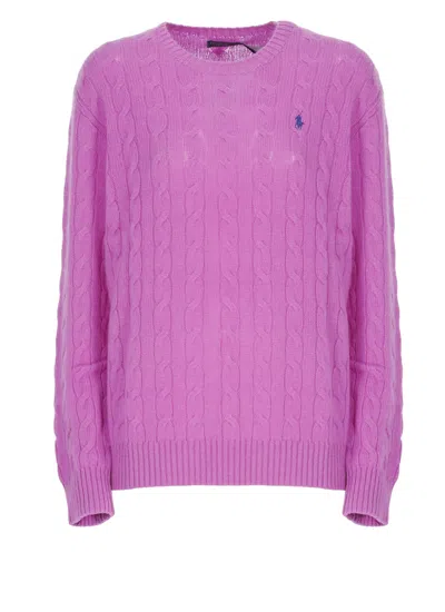 Ralph Lauren Pony Sweater In Purple