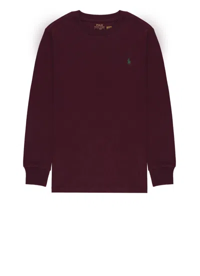 Ralph Lauren Kids' Pony T-shirt In Burgundy
