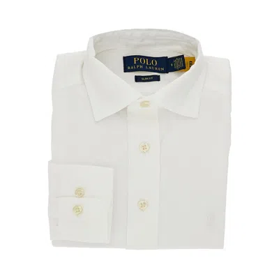 Ralph Lauren Poplin Shirt With Logo Embroidery Kids In White