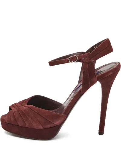 Pre-owned Ralph Lauren  130mm Peep-toe Platform Sandals