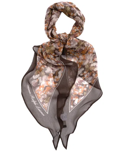 Ralph Lauren Pre-spring Floral Diamond Scarf In Brown