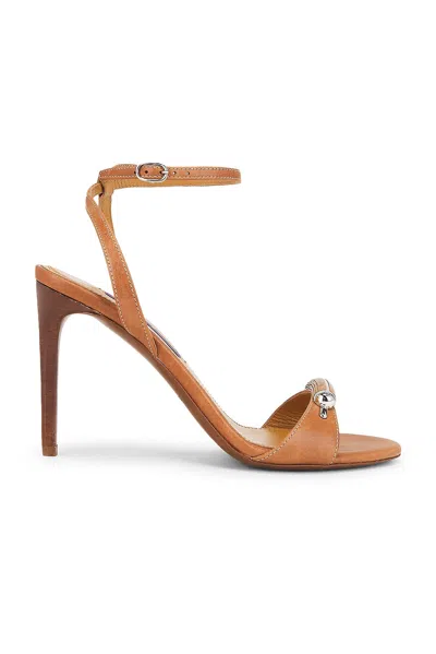 Ralph Lauren Presling 95 Mm Calfskin Sandal In Brown