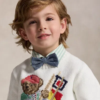 Ralph Lauren Kids' Pre-tied Chambray Bow Tie In Chambray In Blue