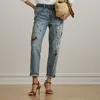 Ralph Lauren Print Boyfriend Tapered Ankle Jean