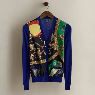 Ralph Lauren Print Cardigan In Blue