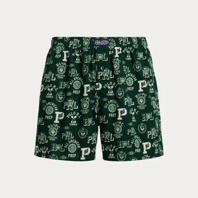 Ralph Lauren Print Cotton Flannel Boxer In Green