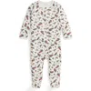 Ralph Lauren Print Cotton Zip Footie In Multi