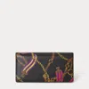 Ralph Lauren Print Crosshatch Leather Slim Wallet
