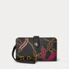 Ralph Lauren Print Crosshatch Leather Tech Wristlet