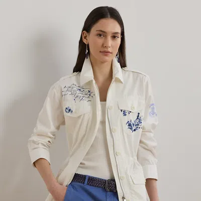 Ralph Lauren Print Featherweight Twill Field Jacket In White