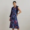 Ralph Lauren Plus Size Print Twist-front Jersey Dress In Blue