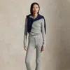 Ralph Lauren Print Waffle-knit Crew & Jogger Pj Set In Gray