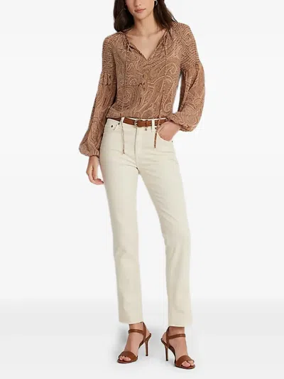 Ralph Lauren Printed Balloon-sleeve Blouse
