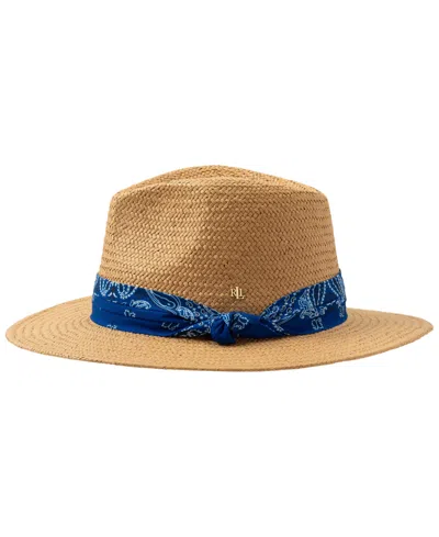 Ralph Lauren Printed Band Fedora Hat In Neutral
