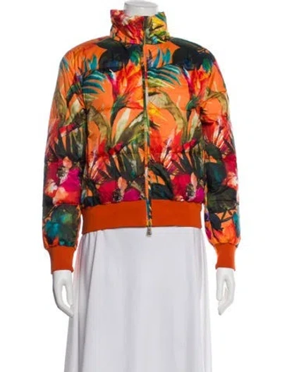 Pre-owned Ralph Lauren Printed Bomber Jacket W/ Tags In Orange