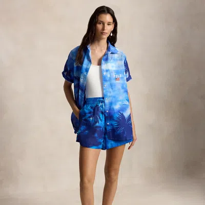 Polo Ralph Lauren Printed Cotton Cover-up Set In Scenic In Blue