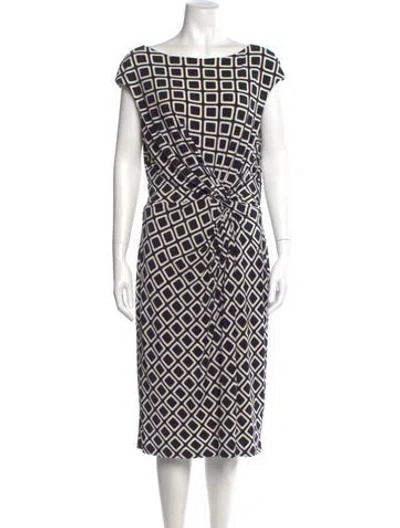 Pre-owned Ralph Lauren Printed Knee-length Dress In Black