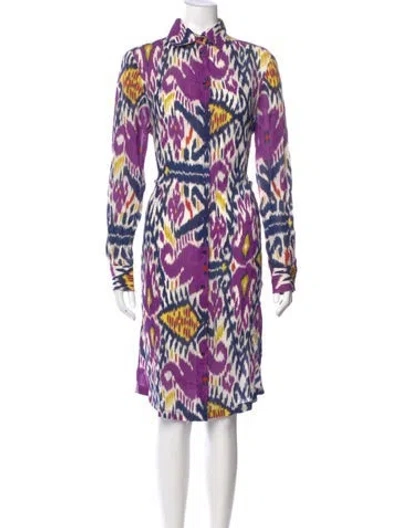Pre-owned Ralph Lauren Printed Knee-length Dress In Purple