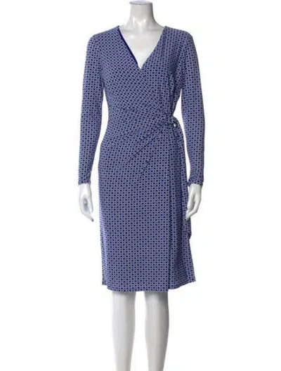 Pre-owned Ralph Lauren Printed Knee-length Dress W/ Tags In Blue