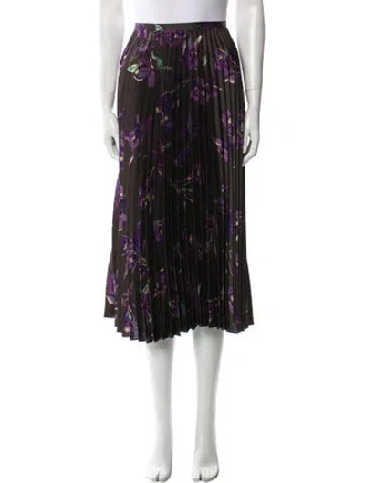 Pre-owned Ralph Lauren Printed Midi Length Skirt In Black