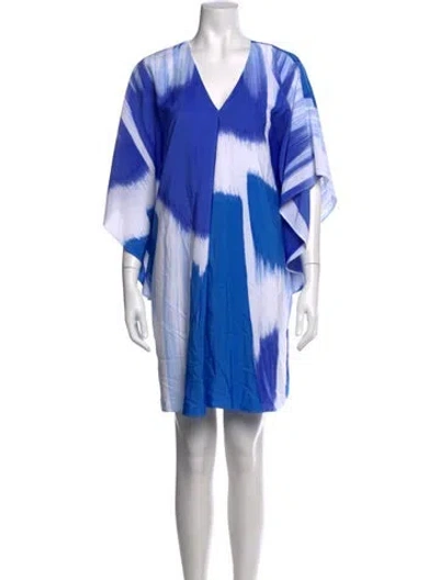 Pre-owned Ralph Lauren Printed Mini Dress In Blue