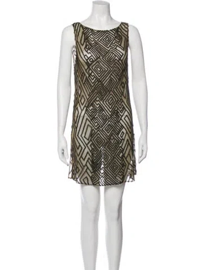 Pre-owned Ralph Lauren Printed Mini Dress In Green