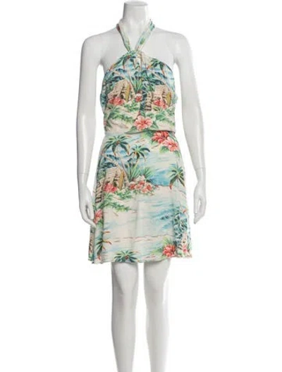 Pre-owned Ralph Lauren Printed Mini Dress In Green