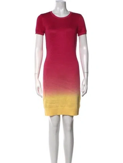 Pre-owned Ralph Lauren Printed Mini Dress In Orange/pink/yellow