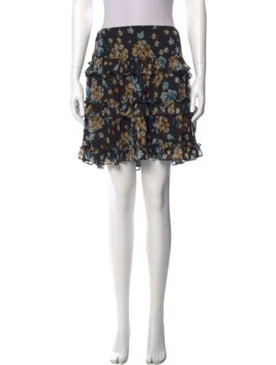 Pre-owned Ralph Lauren Printed Mini Skirt In Black