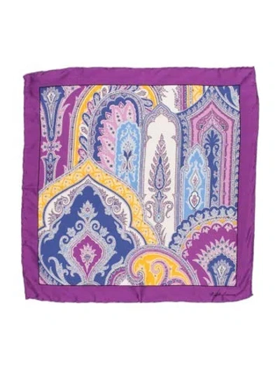 Pre-owned Ralph Lauren Printed Scarf In Purple