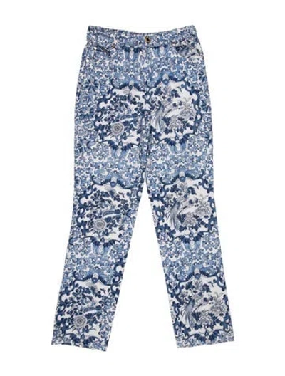 Pre-owned Ralph Lauren Printed Straight Leg Pants In Blue