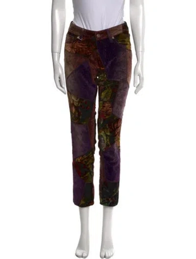 Pre-owned Ralph Lauren Printed Straight Leg Pants In Purple