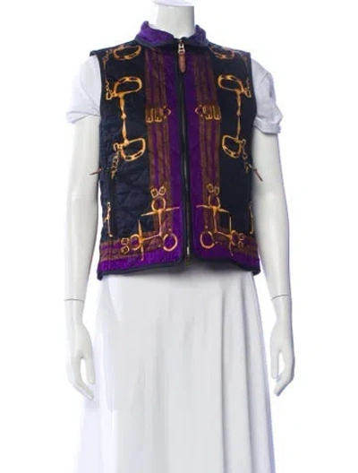 Pre-owned Ralph Lauren Printed Vest In Blue