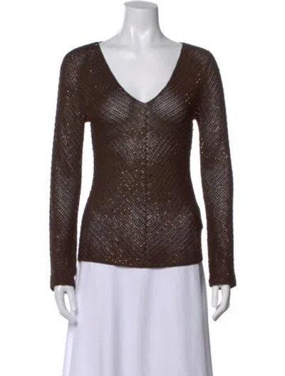 Pre-owned Ralph Lauren Printed V-neck Top