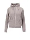 Ralph Lauren Prl Fz-long Sleeve-sweatshirt In Gray