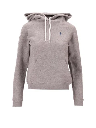 Ralph Lauren Prl Shrknhd Long Sleeve Sweatshirt In Gray