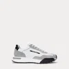 Ralph Lauren Ps275 Suede-paneled Sneaker In Grey/white