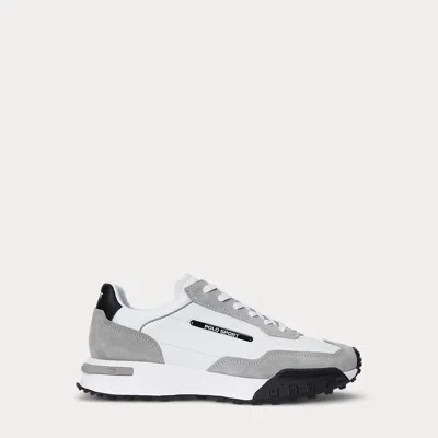 Ralph Lauren Ps275 Suede-paneled Sneaker In Grey/white