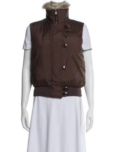 Pre-owned Ralph Lauren Puffer Vest In Brown