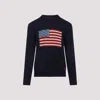 Ralph Lauren Flag Cashmere Knit Sweater In Blue